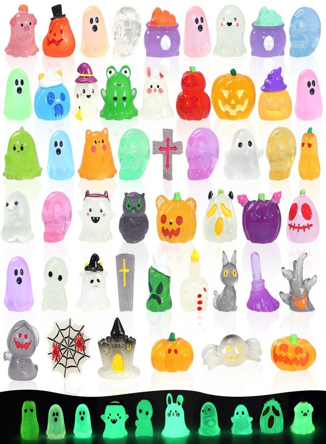 EKisemio 50PCS Luminous Mini Resin Halloween Decorations Resin Mini Figurines Glow in The Dark for Spooky Garden Haunted House Displays Party Favors & Outdoor Decor - Image 1